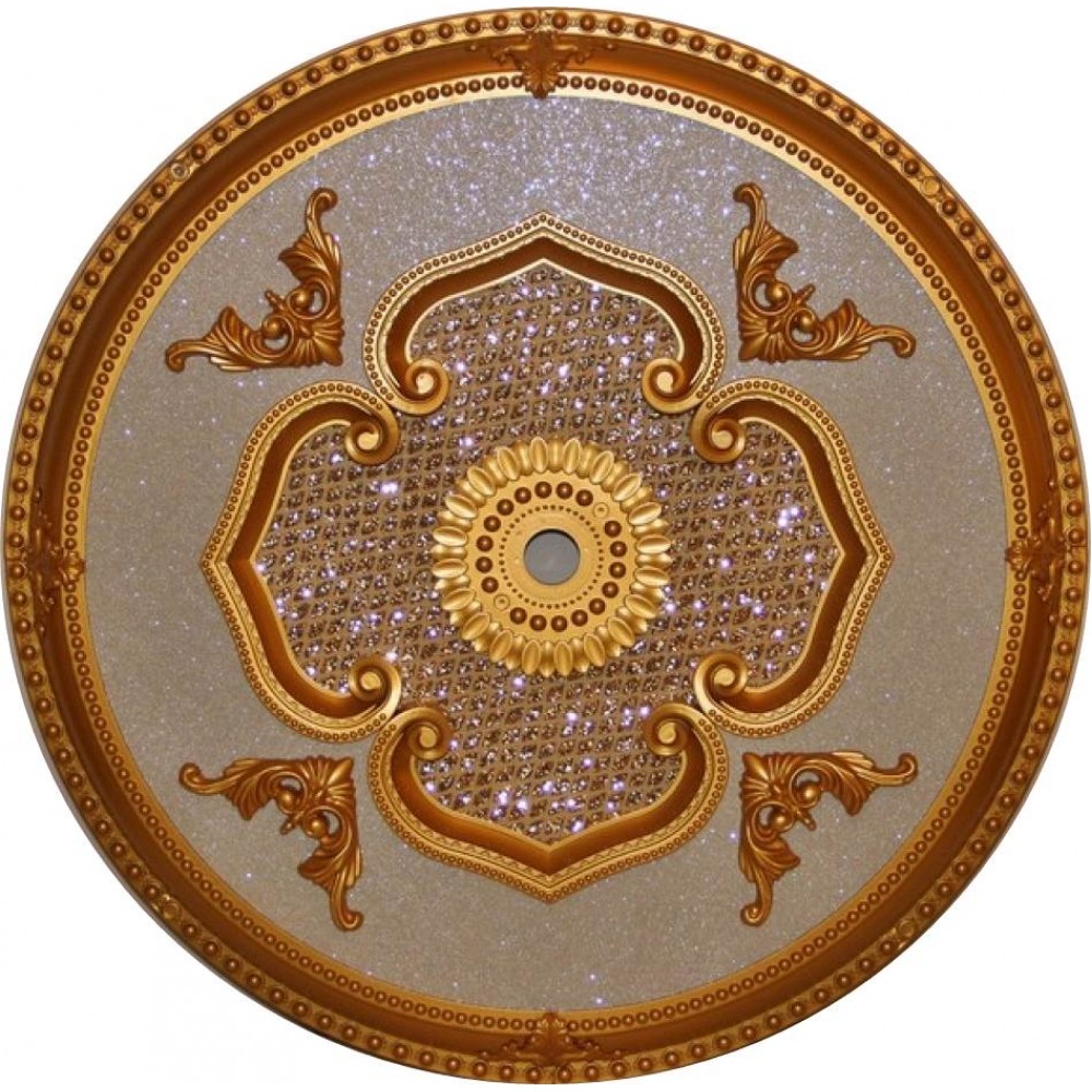 80 Cm Yuvarlak Osmanli Saray Tavan S-479-A Avize Gobegi Altin Varak Kaplamali 3D